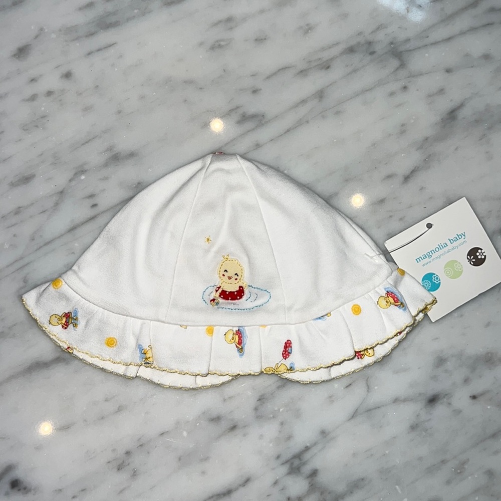 New Magnolia Baby Bucket Hat Duck in Float Appliqué